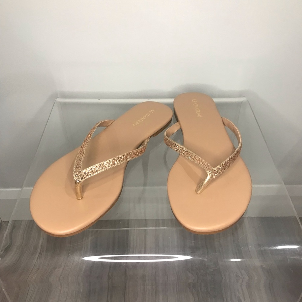Rose Gold Flip Flops